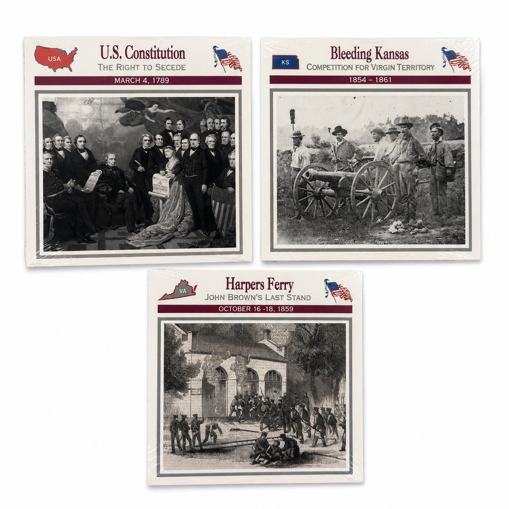 Atlas Editions Civil War History Cards Sealed Constitution Kansas Harpers Ferry - Picture 2 of 14